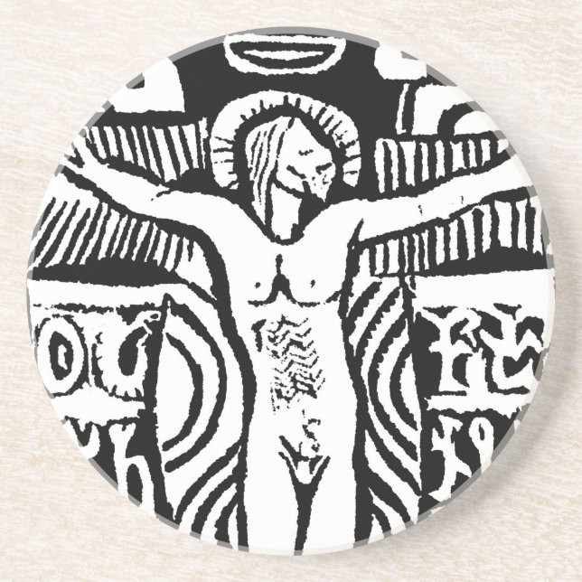 Paul Gauguin Crucifix Design Coaster (Front)