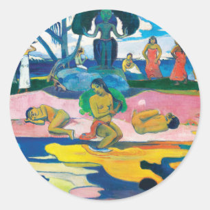 Paul Gauguin Day of the God (Mahana no atua) Art Classic Round Sticker