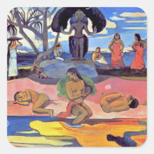Paul Gauguin - Day of the Gods - Fine Art Painting Square Sticker
