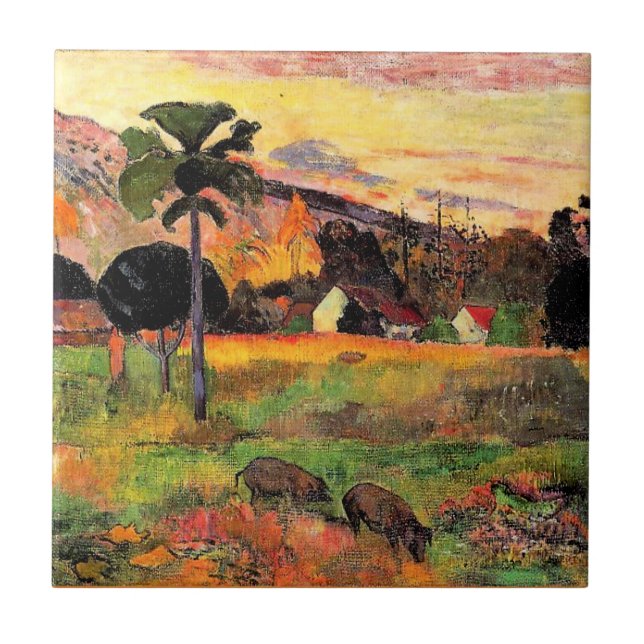Paul Gauguin famous painting, Come Here, Ceramic Tile (Front)