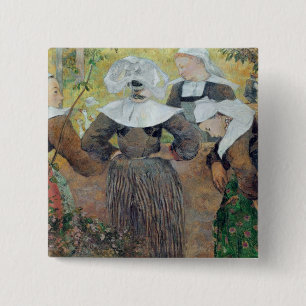 Paul Gauguin   Four Breton Women, 1886 15 Cm Square Badge