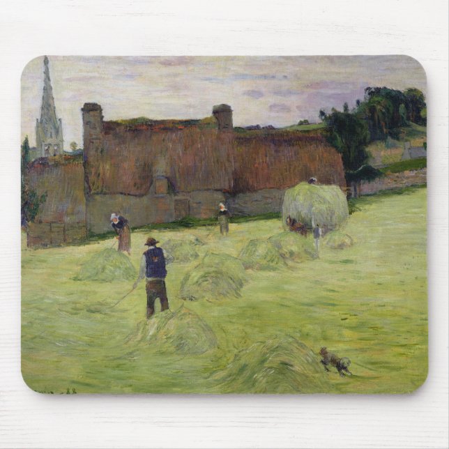 Paul Gauguin | Haymaking in Brittany, 1888 Mouse Pad (Front)