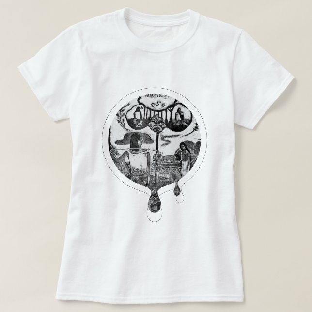Paul Gauguin-I Hear You. Tahiti woodblock T-Shirt (Design Front)