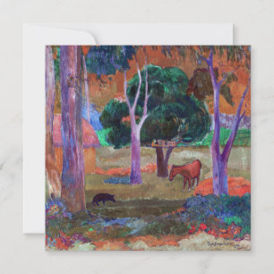 Paul Gauguin - Landscape with a Pig and a Horse Invitation