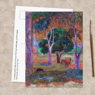 Paul Gauguin - Landscape with a Pig and a Horse Postcard