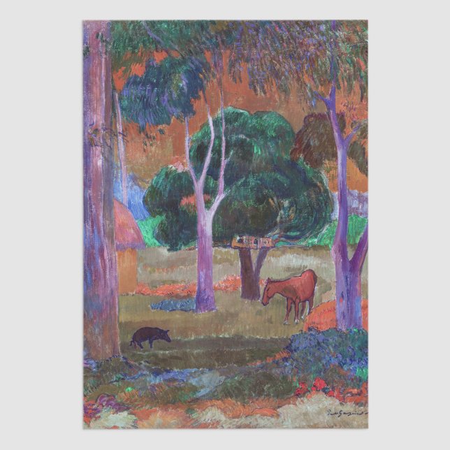 Paul Gauguin - Landscape with a Pig and a Horse Tissue Paper (Creator Uploaded)