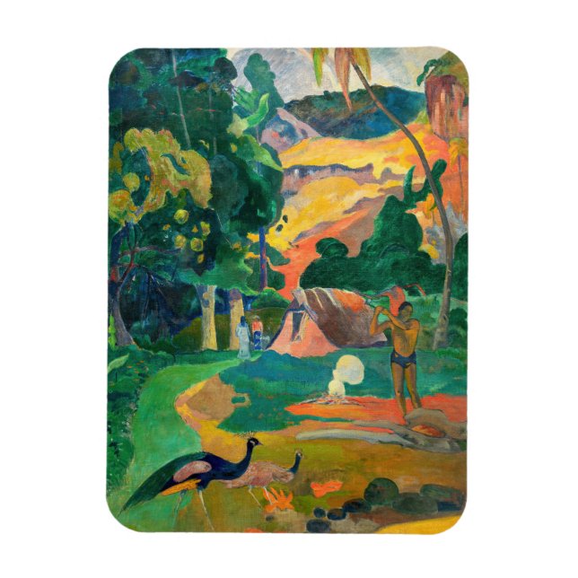 Paul Gauguin - Landscape with Peacocks / Matamoe Magnet (Vertical)