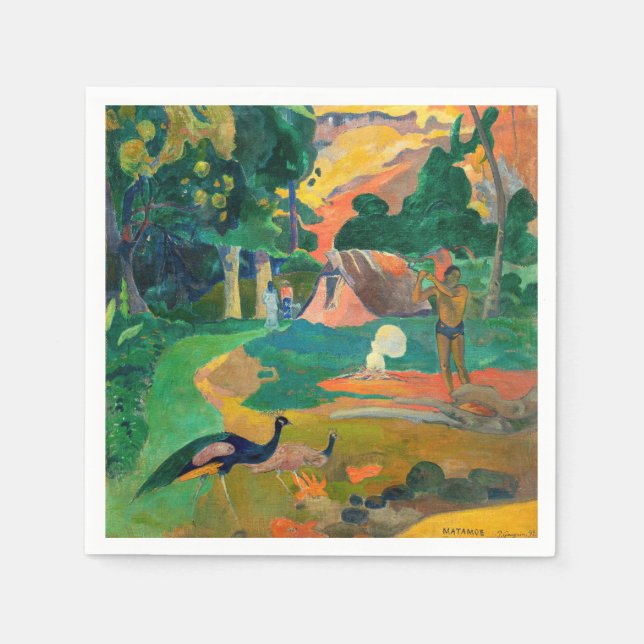 Paul Gauguin - Landscape with Peacocks / Matamoe Napkin (Front)
