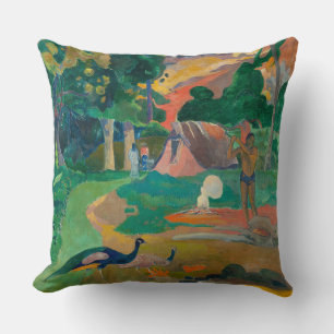 Paul Gauguin Matamoe Landscape with Peacocks Cushion