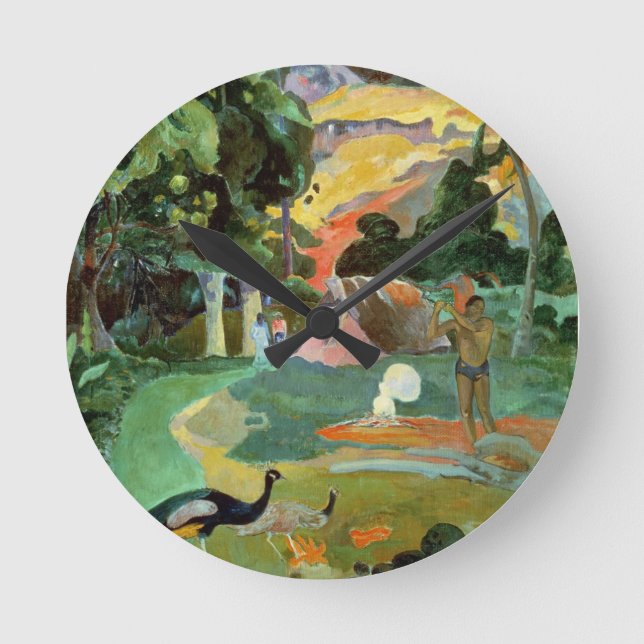 Paul Gauguin | Matamoe or, Landscape with Peacocks Round Clock (Front)