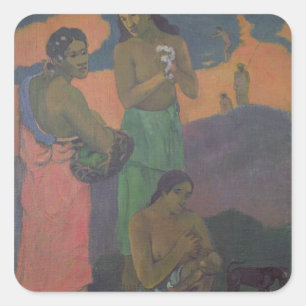 Paul Gauguin Maternity, or Three Women on the Se Square Sticker