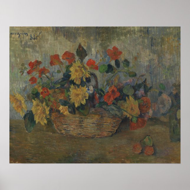 Paul Gauguin - Nasturtiums and Dahlias Poster (Front)