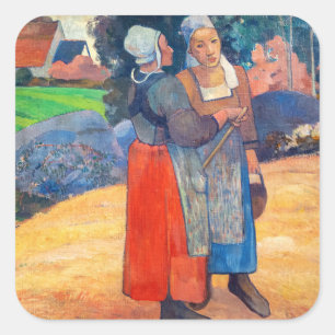 Paul Gauguin - Paysannes Bretonnes Square Sticker