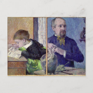 Paul Gauguin   Portrait of Jean Paul Aube  and his Postcard