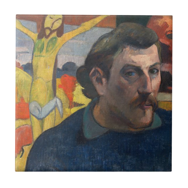 Paul Gauguin - Self-Portrait with Yellow Christ Ceramic Tile (Front)