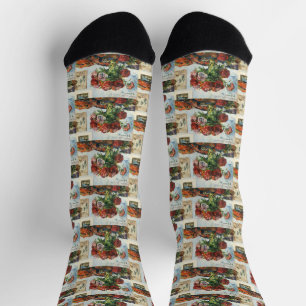 Paul Gauguin Still Life with Peonies Classic Socks