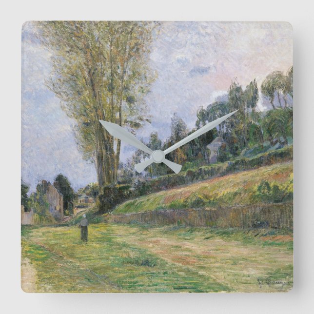 Paul Gauguin | Street in Rouen Square Wall Clock (Front)