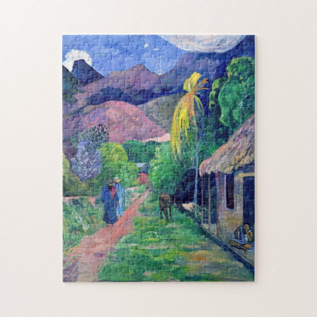Paul Gauguin - Street in Tahiti Jigsaw Puzzle (Vertical)