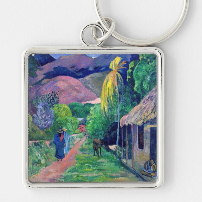 Paul Gauguin - Street in Tahiti Key Ring (Front)