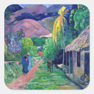 Paul Gauguin - Street in Tahiti Square Sticker
