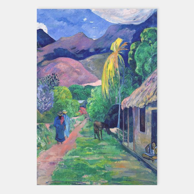Paul Gauguin - Street in Tahiti Wrapping Paper Sheet (Creator Uploaded)