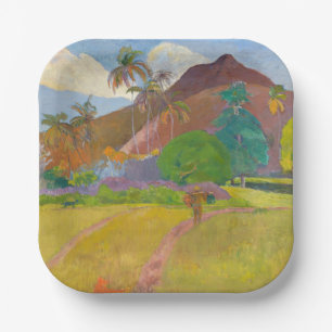 Paul Gauguin - Tahitian Landscape Paper Plate