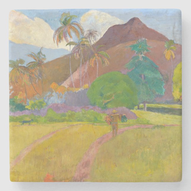 Paul Gauguin - Tahitian Landscape Stone Coaster (Front)
