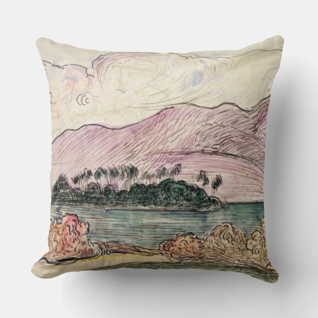Paul Gauguin | Tahitian Landscape (w/c on paper) Cushion (Front)