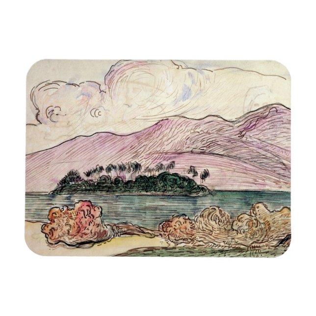 Paul Gauguin | Tahitian Landscape (w/c on paper) Magnet (Horizontal)