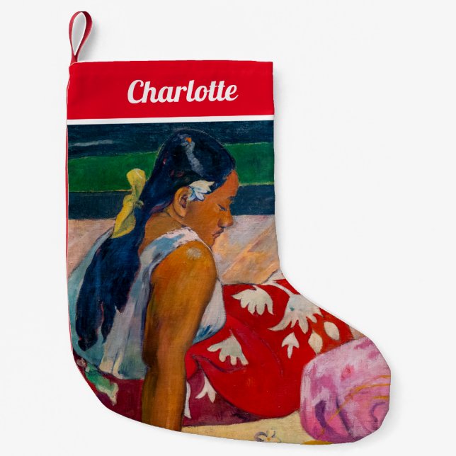 Paul Gauguin - Tahitian Women on the Beach Small Christmas Stocking (Front)