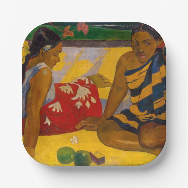 Paul Gauguin - Tahitian Women / Parau Api Paper Plate (Front)