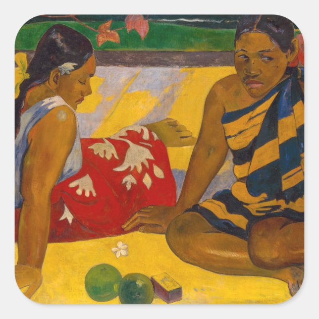 Paul Gauguin - Tahitian Women / Parau Api Square Sticker (Front)