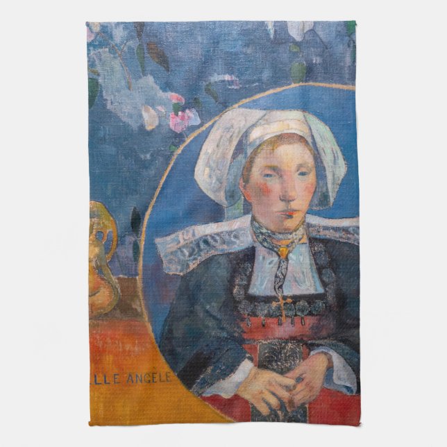 Paul Gauguin - The Beautiful Angel, Pont-aven Tea Towel (Vertical)