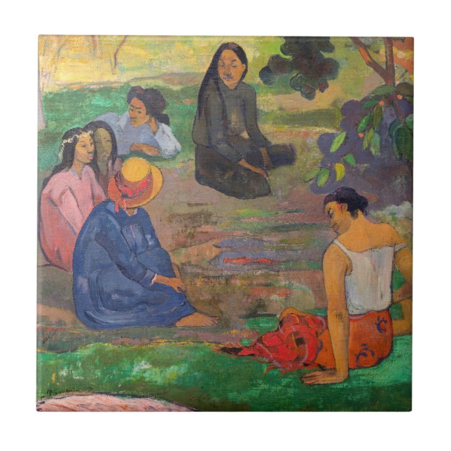 Paul Gauguin - The Conversation / Les Parau Parau Ceramic Tile (Front)