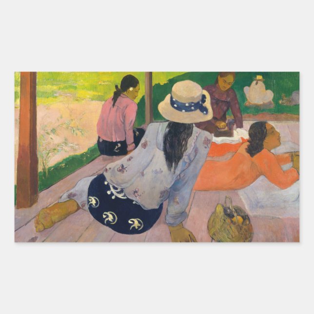 Paul Gauguin - The Siesta Rectangular Sticker (Front)