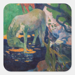 Paul Gauguin - The White Horse Square Sticker
