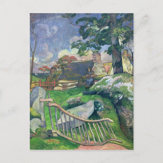 Paul Gauguin | The Wooden Gate or, The Pig Keeper, Postcard (Front)
