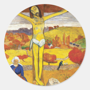 Paul Gauguin The Yellow Christ Vintage Fine Art Classic Round Sticker
