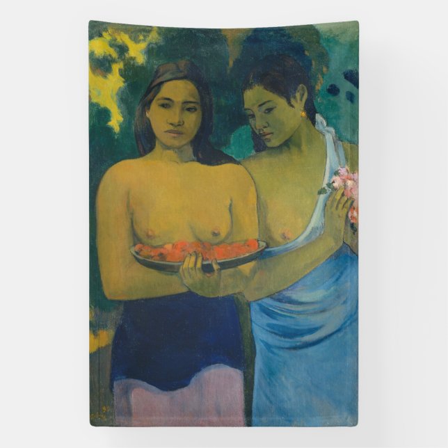 Paul Gauguin - Two Tahitian Women Banner (Vertical)