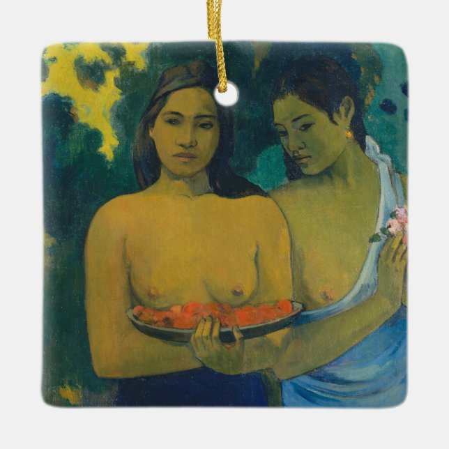 Paul Gauguin - Two Tahitian Women Ceramic Ornament (Front)