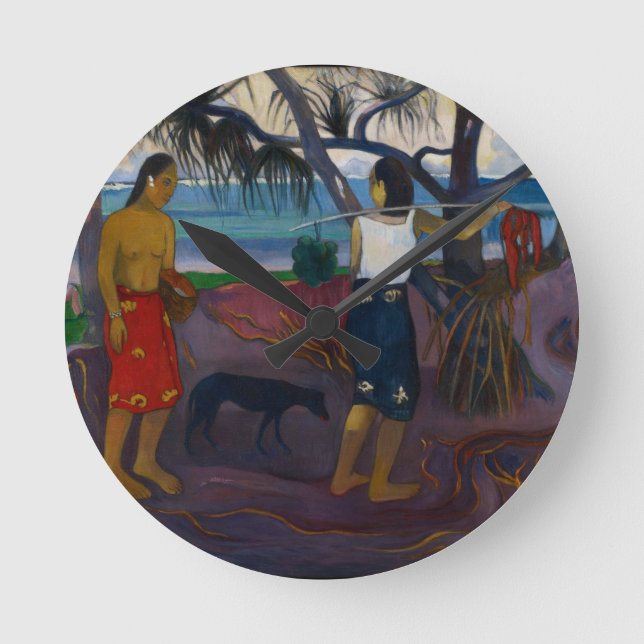 Paul Gauguin | Under the Pandanus, 1891 (oil on ca Round Clock (Front)