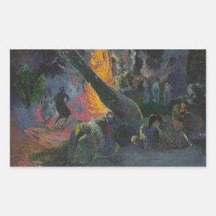 Paul Gauguin - Upa Upa (The Fire Dance) Rectangular Sticker