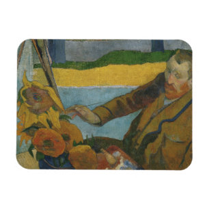 Paul Gauguin Vincent van Gogh painting sunflowers Magnet