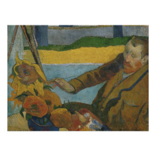 Paul Gauguin Vincent van Gogh painting sunflowers  Poster