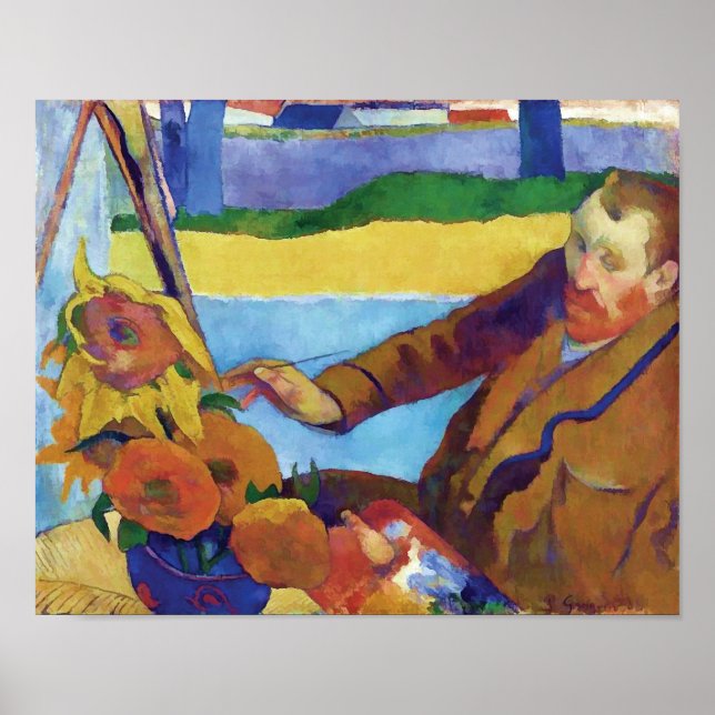 Paul Gauguin Vincent van Gogh Painting Sunflowers Poster (Front)