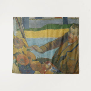 Paul Gauguin Vincent van Gogh painting sunflowers  Tapestry