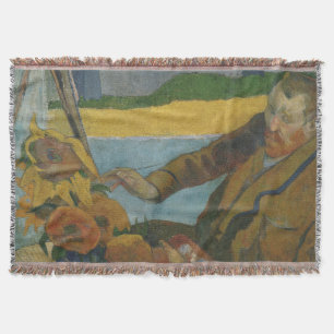 Paul Gauguin Vincent van Gogh painting sunflowers Throw Blanket