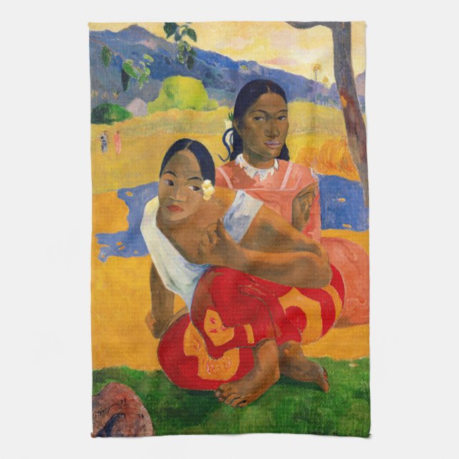 Paul Gauguin - When Will You Marry?  Tea Towel (Vertical)