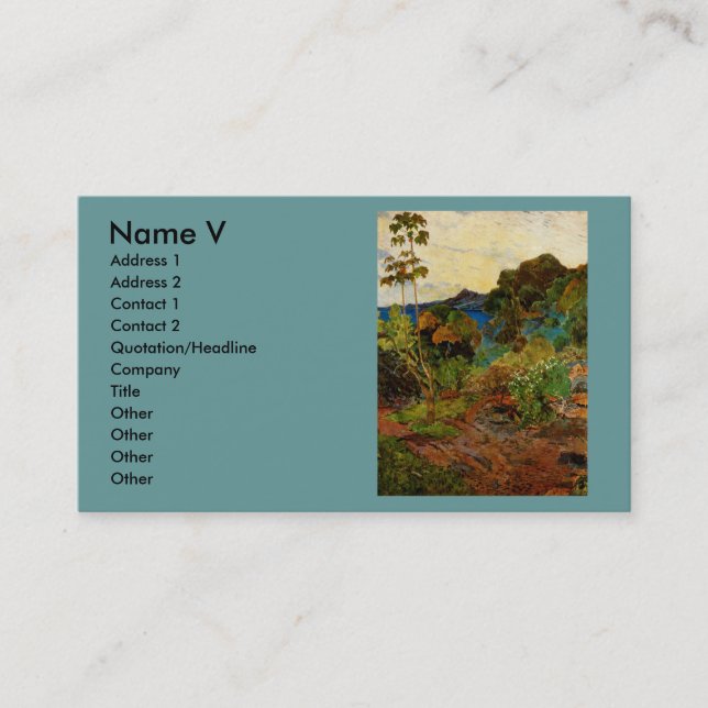 Paul Gauguin's Martinique Landscape (1887) Business Card (Front)