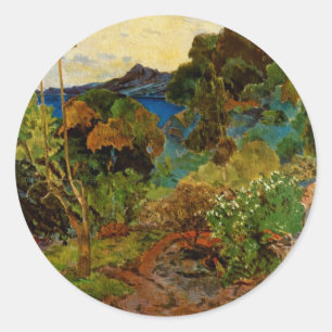 Paul Gauguin's Martinique Landscape (1887) Classic Round Sticker